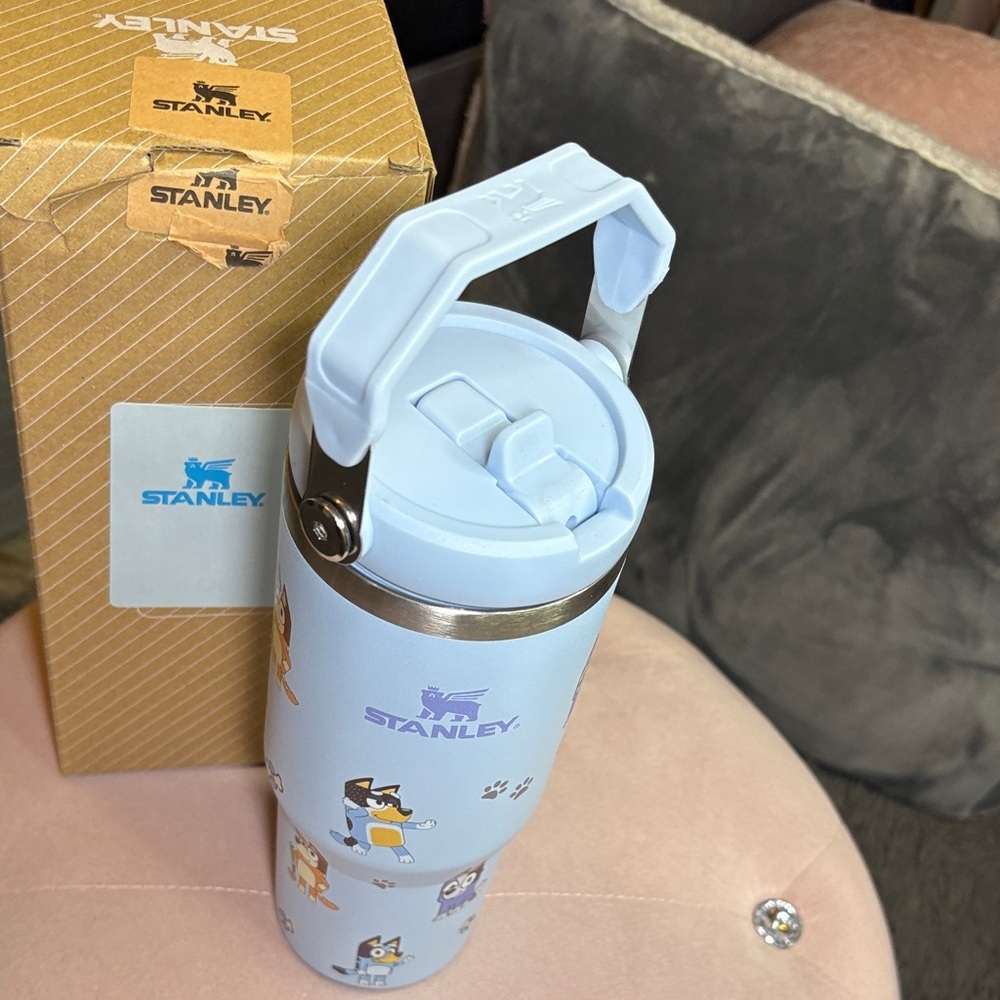 Stanley Light Blue Tumbler with Fun Characters - Picture 2 of 5